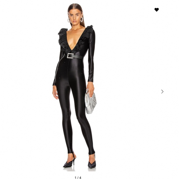 Alessandra Rich ruffle crystal jumpsuit 36 NWT